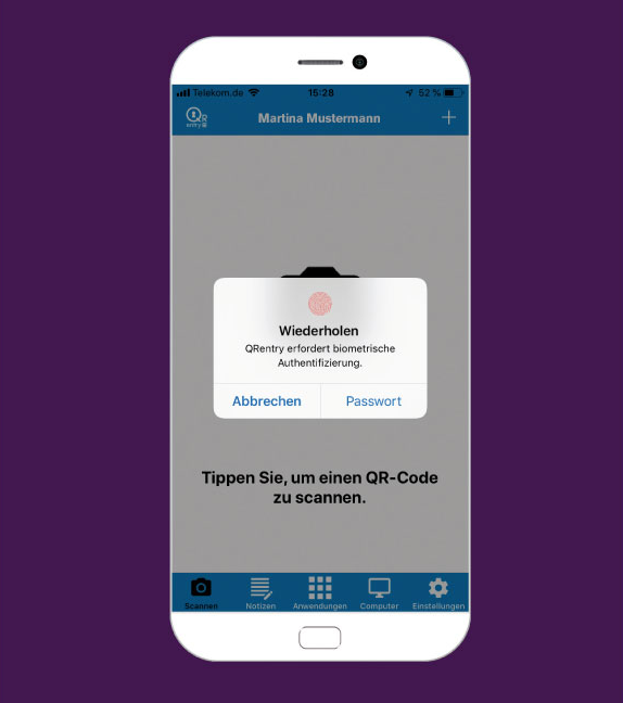 2-Faktor-Authentifizierung Beispielbild für einer Zwei Faktor Authentifizierung per App