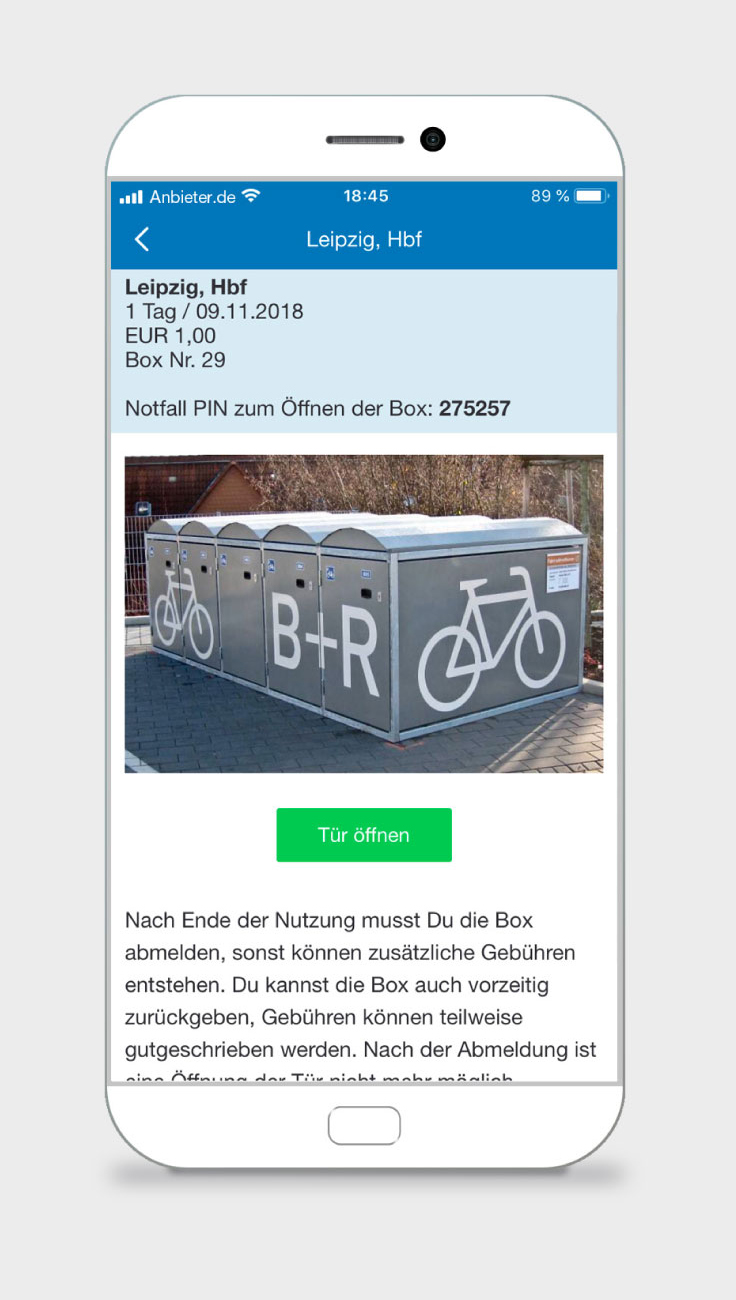 Fahrradbox öffnen per App