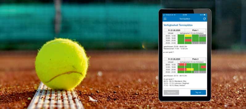 Beispielbild für Tennisplatzbuchung per IntraKey App