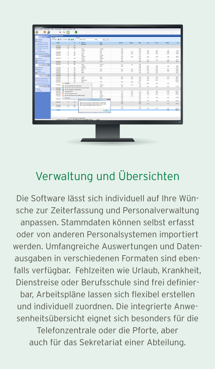 Beispielbild für Zeiterfassung und Personalverwaltung