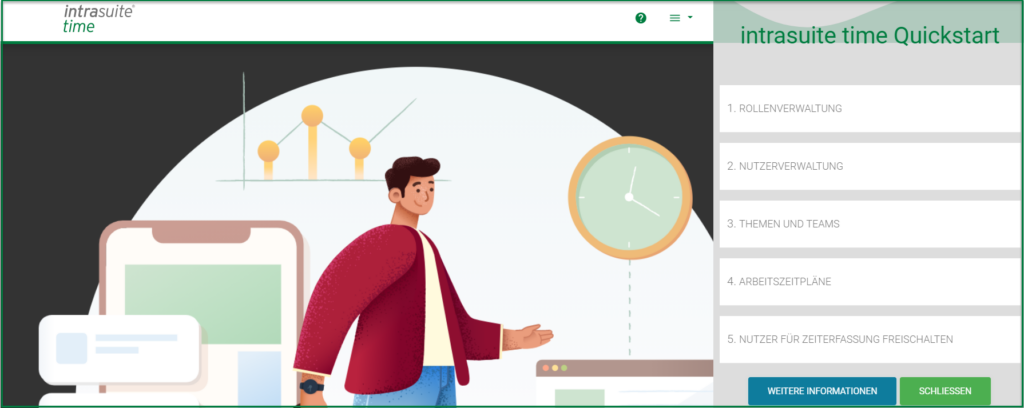 Quickstart Guide zur Zeiterfassung intrasuite time