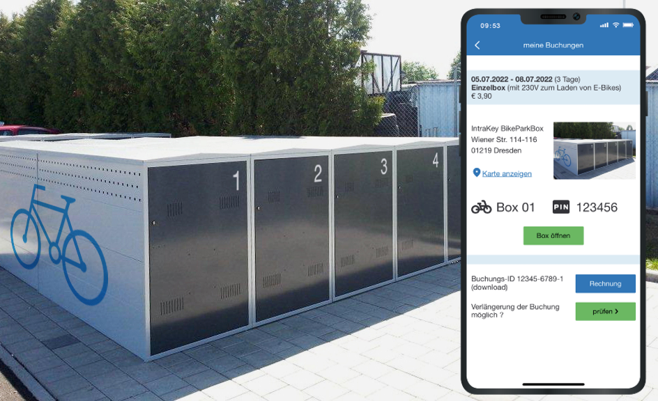Fahrradgaragen per Smartphone buchen
